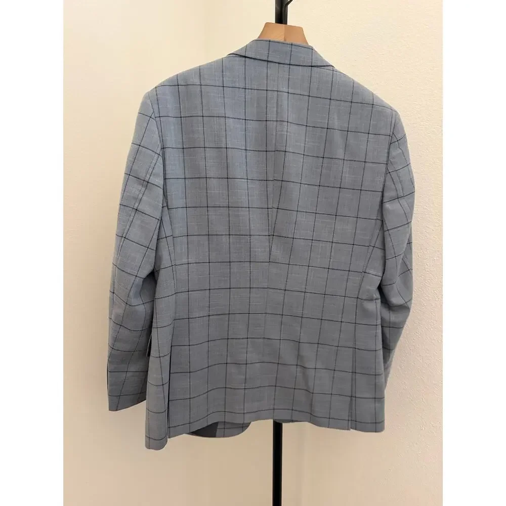 New Angelo Rossi gray windowpane blazer 38 S